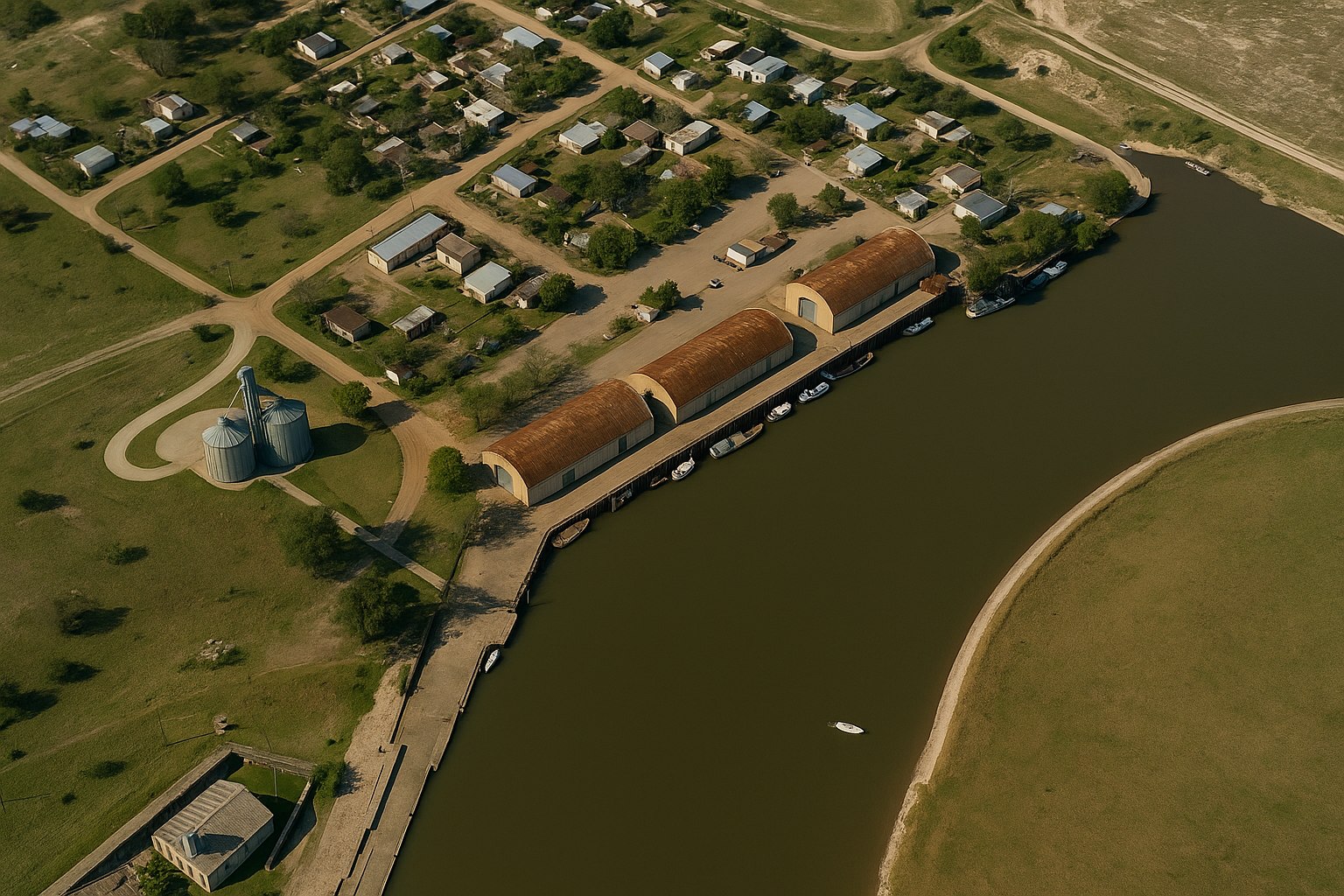 Vista aérea de las instalaciones en Puerto Ruiz